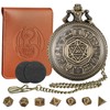 Mini DND Dice Set with Bronze Steampunk Center Number Pocket
