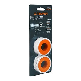 Truper CTF-1/2B, Cinta sella roscas, uso general, 7 m, en blister