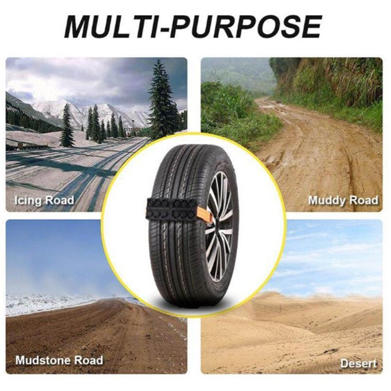 2Pcs Car Escape Board Chain Design Portable Anti Slip Rugged