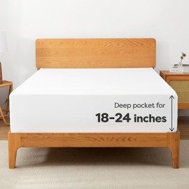 Comfyanno Twin Size Fitted Sheet Only Deep Pocket, Fits 18” to 24” Deep Mattress - Soft Brushed Microfiber - Light-Weight & Breathable - Hotel Quality - Wrinkle & Fade Resistant - White Fitted Sheet