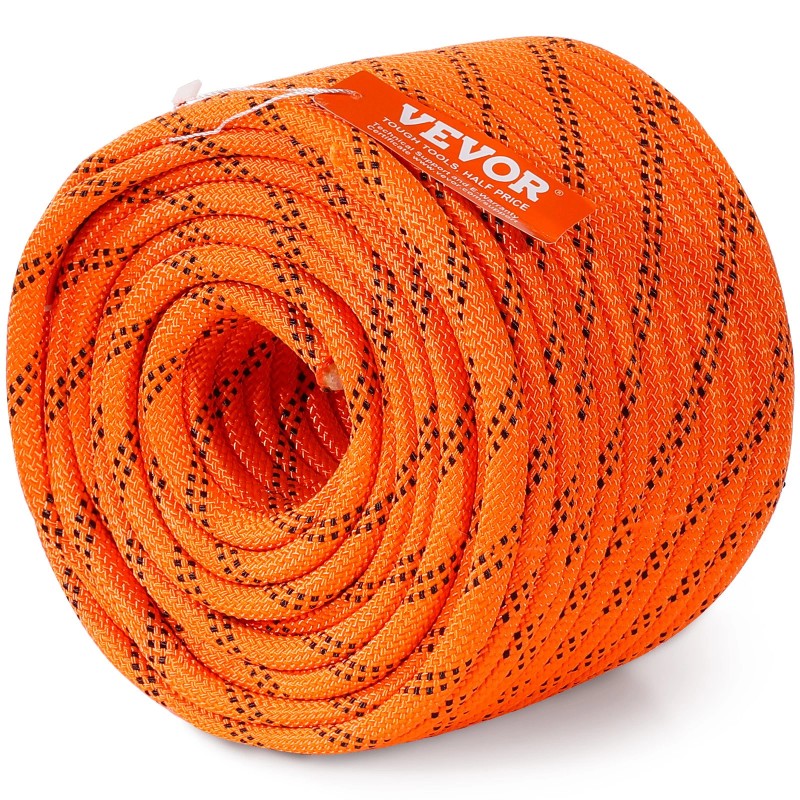 VEVOR Arborist Tree Climbing Rope Double Braid Polyester 3/8" x