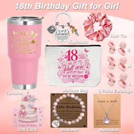 Gifts for 18th Birthday Girls, Birthday Gift for 18 Years Girls, 8 Piece Gift Sets for 18th Birthday Girls, Gift for 18 Year Old Girls, Gift Set for Daughter, Niece, Best Friend