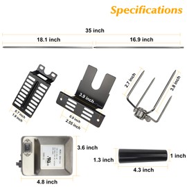TuhooMall Heavy-Duty Stainless Steel Grill Rotisserie Kit with 35 X 1/3 Inch Spit Rod, Stainless Steel Electric Motor and Necessary Rotisserie Accessories