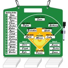 Magnetic Baseball Lineup Board - Dry Erase Baseball Lineup Board for Dugout, Sturdy Magnetic Baseball Coach Clipboard for Coaches, Durable Softball Coaching Accessories. (Green)