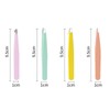 Slanted Eyebrow Tweezers Set, 9.5cm, Pastel Colors, 4 Pack