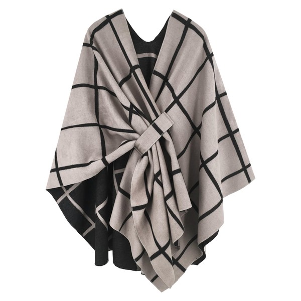 nratto Women's Elegant Shawl Wraps, Soft Open/Cross Front Poncho Cape,