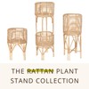 KOUBOO Rattan Indoor Plant Stand, Small, Natural Planter Brown