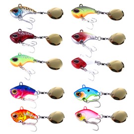 Spinner Fishing Lure Set, 10 Pieces Fishing Lure Jig Spinner Artificial Bait, Trout Bait, Spoons, Trout Spinner Bait, Lead Head Spinner for Perch, Pike, Zander, Catfish, Chub