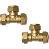 hep® 15mm Brass Compression Tee for Copper, Plastic Pipe WRAS