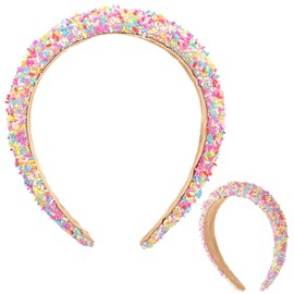 Wide Headband Women's Glitter, Candy Colours Headband, Glitter Headband Pink, Candy Coloured Rhinestone Headband, Wide Headband Rhinestone, Headband Girls, for Women and Girls
