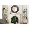 Creative Co-Op Hexagonal Carved Wood Framed Wall Mirror, Walnut