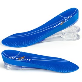 Skyfoot 3 Layers Adjustable Height Increase Shoe Insoles for Height Boosting, 3/4 Length 1 Inch Up Comfy Heel Lifts Inserts (Blue, Women 9.5-13, Men 8.5-14)