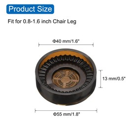 sourcing map 4pcs Rubber Furniture Caster Cups Round Chair Leg Floor Protectors Non-Slip Furniture Pads Grips Stoppers for Hardwood Floors, Brown (Fit 0.8-1.6 Inch Chair Leg)