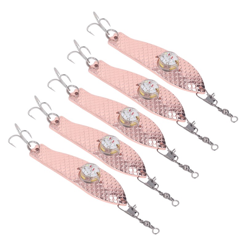 5PCS LED Fishing Lure Light Rustproof Stainless Steel LED Lighted