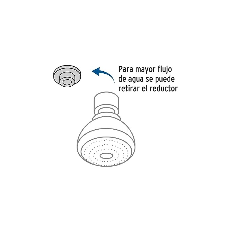 Foset Basic R-516, Regadera plástica redonda 2-1/2" color gris-blanca