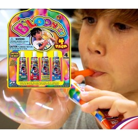 JA-RU Original Bloonies Plastic Bubbles Kids Toys(12 Pack, 48 Tube) Blow up Balloons w/Straw. Retro Classic Fidget Toy Pack. Bulk Party Favors & Birthday Party Supplies. 771-12A