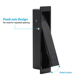 Dontay 4 Pack Pocket Door Pull Handle, Press Finger Edge Pull, Push Flush Mount Door Pull for Pocket Sliding Door, Recessed Rectangular Bypass Door Hardware, Low Profile Cabinet Pull (4, Matte Black)