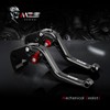 MZS Clutch Brake Levers Short Adjustable Round CNC Black Compatible