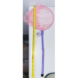 Unbranded Kids Butterfly Fishing Net Insect Catch Mesh Pole Pond Net 20” PINK NWT