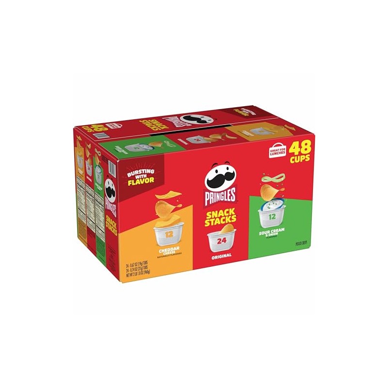 Pringles Potato Chips; Original; Cheddar Cheese; Sour Cream And Onion,