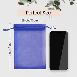 Meowoo 100PCS Organza Bags, 5x7in Small Mesh Bags Drawstring, Mesh Gift Bags Drawstring for Jewelry, Candy, Christmas, Sachets, Festivals, Bathroom Soaps, Makeup Organza, Wrapping Supplies(mixedcolor)