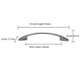 Ndjiloik Pack of 10 Kitchen Handles, 160 mm Hole Spacing, Furniture Drawer Handles for Kitchen Cabinets with Screws, Cabinet Handles, Door Handles, Kitchen Handles