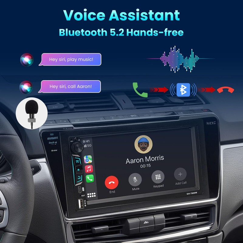 Hengweili Double Din Car Stereo 7 Inch Touchscreen Compatible with