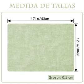 KIKIGOAL Manteles Individuales para Mesa, 4pcs Manteles Individuales de Piel Sintética, Tapetes para Mesa de Comedor Resistente al Calor, Lavables y Fácil Limpiar, 12" x 17"