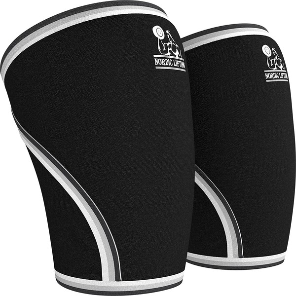 Knee Sleeves (1 Pair) Support & Compression for Weightlifting, Powerlifting & Cross Training - 7mm Neoprene Sleeve for the Best Squats - Both Women & Men - by Nordic Lifting (X-Small, Black)