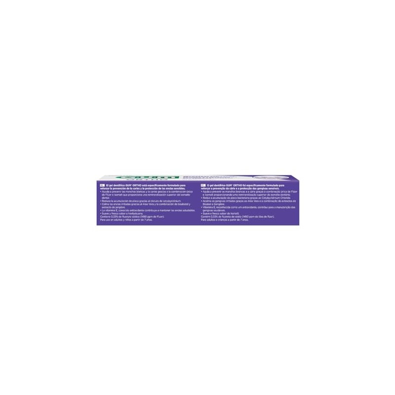 GUM - Crema Dental para Ortodoncia con Flúor e Isomalt,