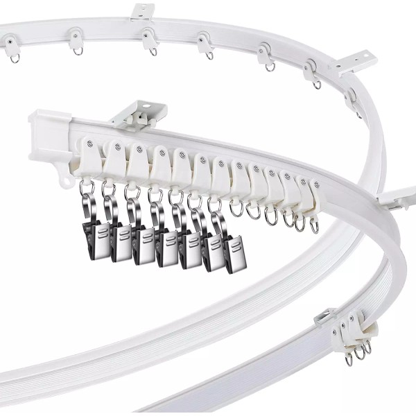 Jetec Curved Ceiling Curtain Track Bendable Mount for Curtain Rail