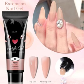 8Pcs Poly Gel Nail Kit - Acrylic Polygel Nail Kit - Nude Nail Extension Kit - 15ml Strengthener Thickening Extension Nail Gel with Nail Tool - Builder Gel Nail Kit for Beginners Nails Art