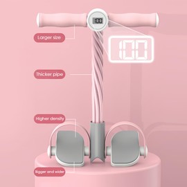 Adorila Multifunction Tension Rope Fitness, 6-Tube Elastic Pedal Puller Resistance Rope, Pedal Resistance Band for Abdomen, Waist, Arm, Leg Stretching (Pink)