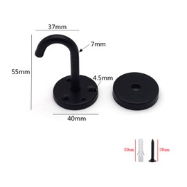 Ymaiss 6Packs Stainless Steel Mount Ceiling Hooks, Under-Shelf Coat Hook,Heavy Swag Hook, 60Lbs Utility Ceiling Hooks,Heavy Duty for Bathroom Kitchen Cabinet, Black