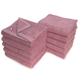 Mc-ft10 Imabari Towels, Commercial Use, Face Towels, Set of 10, Murakami Towels, M Color, 13.4 x 33.9 inches (34 x 86 cm), For Beauty Salons, 100 Colors, Lightweight and Thin (No. 42 Rose)