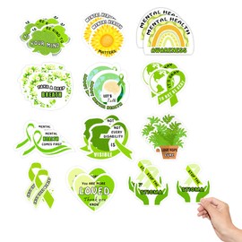 Mental Health Awareness Brain Anxiety Sensory Stickers - Motivational Inspirational Mental Health Anti Stress Tactile Rough Sensory Calm Textured Strips Calming Stickers for Kids 36 Pcs