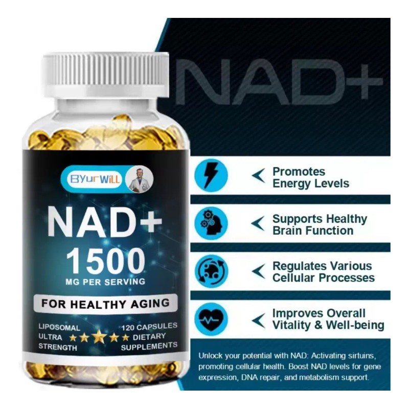 Resveratrol-nad 1500mg 120 Capsulas Por Frasco Sin Sabor