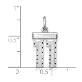 JewelryWeb 925 Sterling Silver Small Sport game Number 11 Charm Pendant Necklace for Women