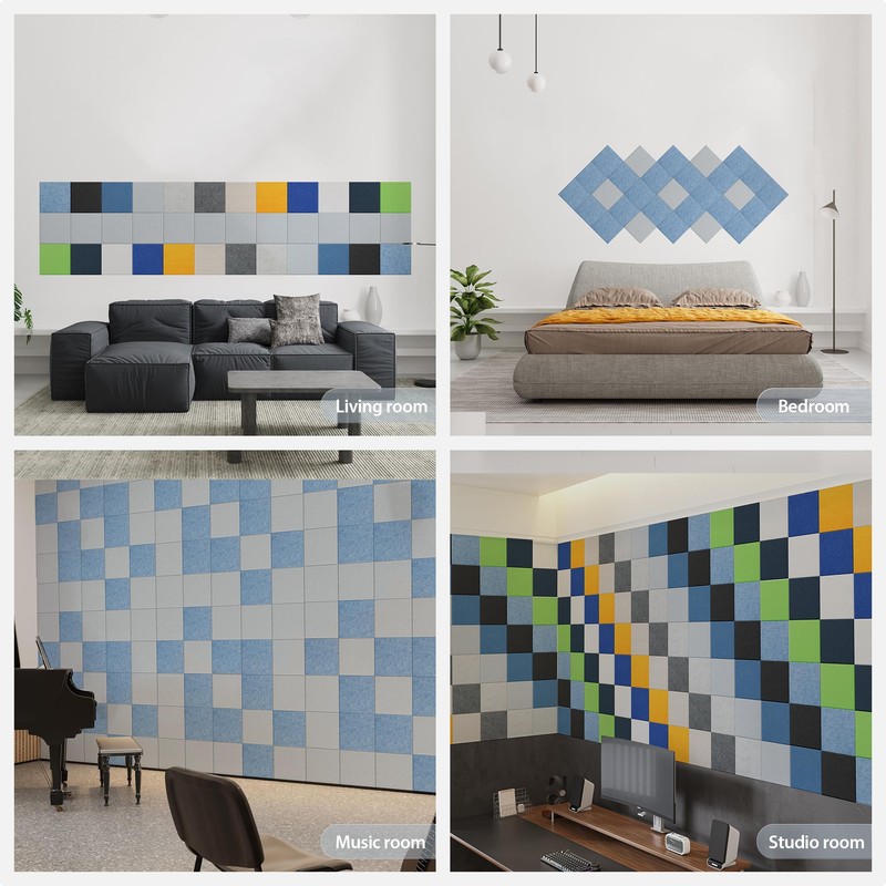 Amantech 12 Pack Acoustic Panels Self Adhesive Sound Proof Foam,
