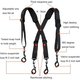 Unbranded Tactical Duty Belt Harness Suspenders Padded Tool Belt Suspender Heavy Duty Work