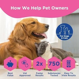 UCARI UCARI Pet Sensitivity Test | Screens for 750+ Intolerances | Food & Nutritional Analysis | Painless Home Test Hair Sample Method | Results in 48 Hours | Cats & Dogs