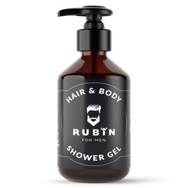 Rubin for Men Gentle 2-in-1 Men's Shower Gel for Hair and Body - 150 ml - No Sulphates, Parabe, Silicones - Shower Gel and Shampoo for Men - Made in Germany