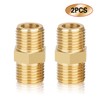 nutmanel Double Nipple, 2 x 1/4 Inch Brass Male Thread,