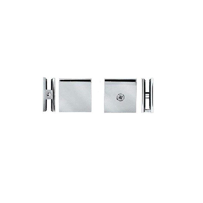 C.R. LAURENCE SCU4BN CRL Brushed Nickel Square Style Hole-in-Glass Fixed