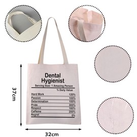 Dental Hygienist Tote Bag Dentist Thank You Gift Dental Hygienist Nutrition Facts Gift For Best Friend (Dental Hygienist tote CA)