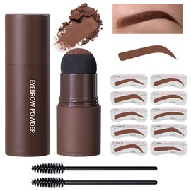 Eyebrow Stamp Stencil Set, Eyebrow Stencils Shaping Kit, Long-Lasting Eyebrow Pomade for Women Girl, Cruelty-Free plantillas para la cejas (brown)