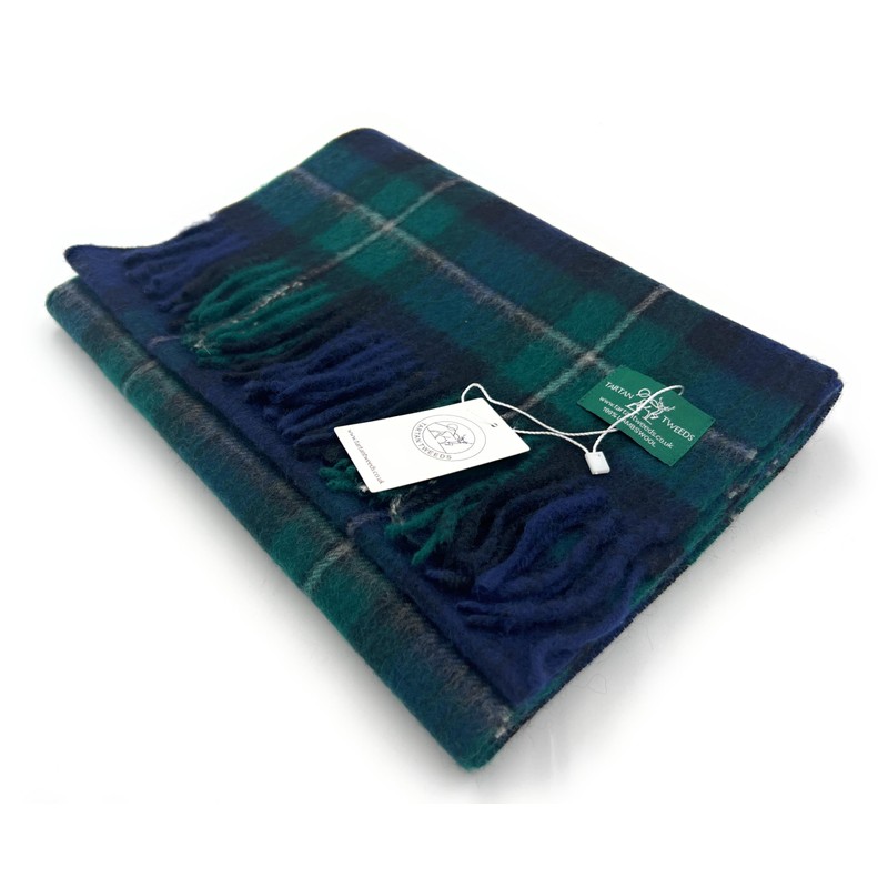 100% Soft Lambswool Clan Tartan Scarf Unisex 30cm x 180cm