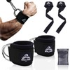 Wrist Cuffs with Dual D-Rings Lifting Straps Set with Mesh