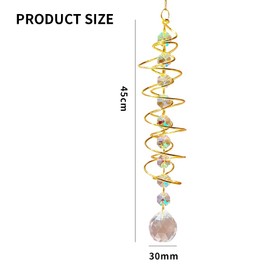XFSRG Wind Chime Sun Catcher Crystal Window Suncatcher with Ball View Spiral Tail for Home Window Garden Christmas Day Wedding Decoration