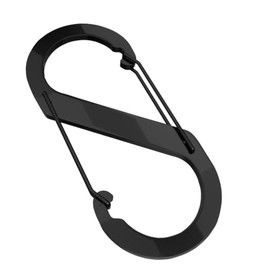 Aluminium S-Shaped Carabiner Hooks, 88mm x 40mm, Lightweight for Camping and Hiking Single unit (Black 1)